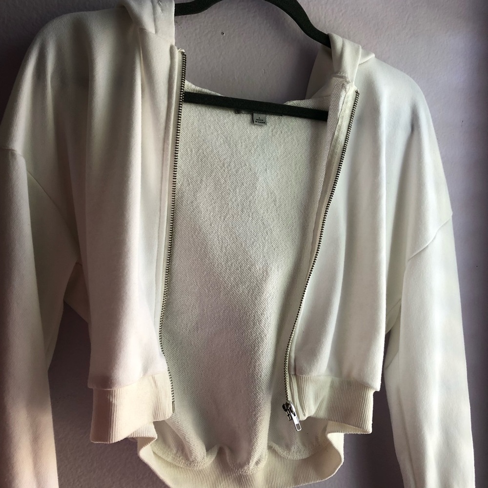 white cropped jacket